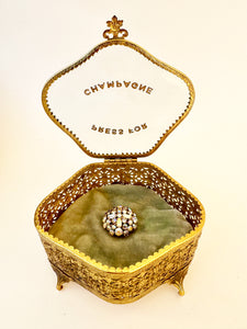 Vintage Gold Box Ringing Press For Champagne Button