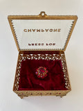 Vintage Gold Ringing Press For Champagne Box - Raspberry Red
