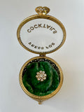 Vintage Gold Ringing Press For Cocktails Box - Emerald Green