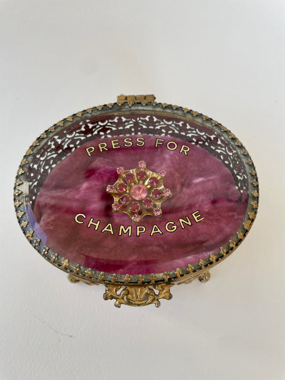 Vintage Gold Ringing Press For Champagne Box - Fuchsia Pink
