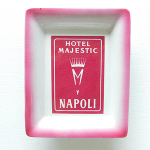 Hotel Majestic Naples Italy Ceramic Dish/Ashtray