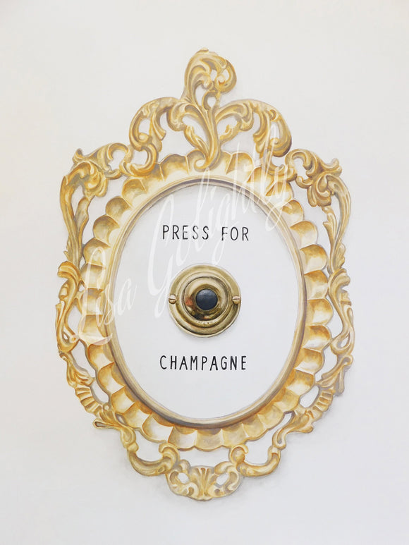 Press For Champagne - Giclee Print of an Original Watercolor Painting