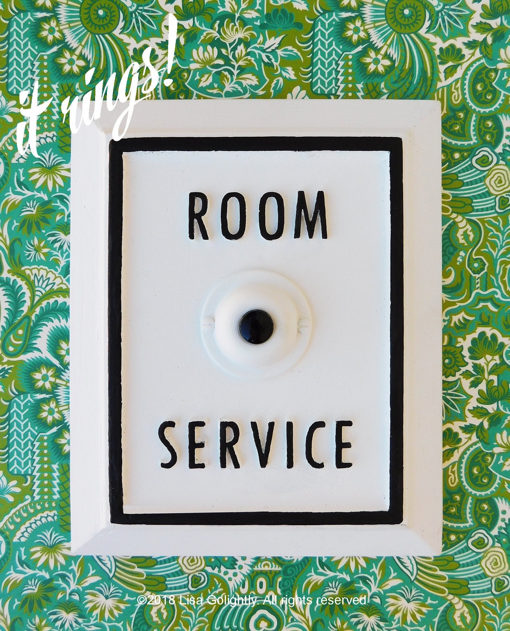 Room Service Button by Lisa Golightly