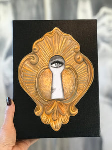 Keyhole in Black Giclee on Canvas 8x10